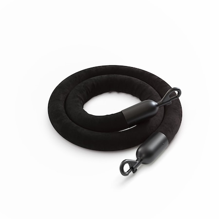 Velvet Rope Black With Black Snap Ends 10ft.Cotton Core